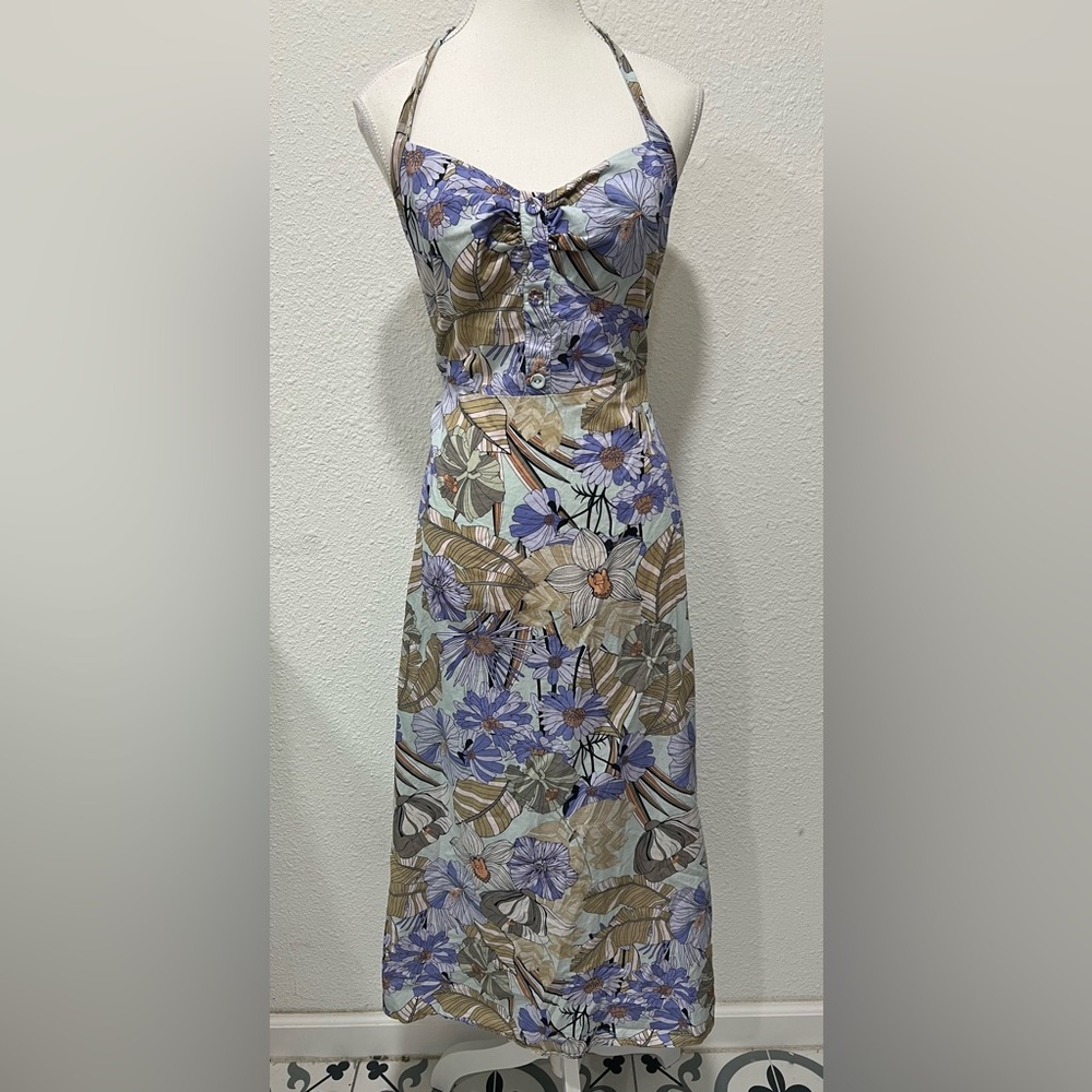 CUPSHE Miramar Floral Halter Neck Dress EUC - Picture 3 of 8